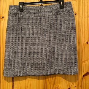 LOFT Navy Blue Tweed Skirt, Size 12